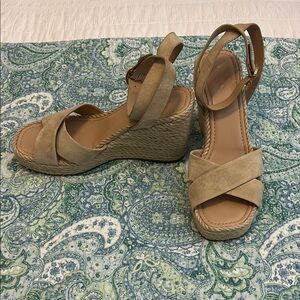Via Spiga Tan Espadrille Shoes with Crisscross Design